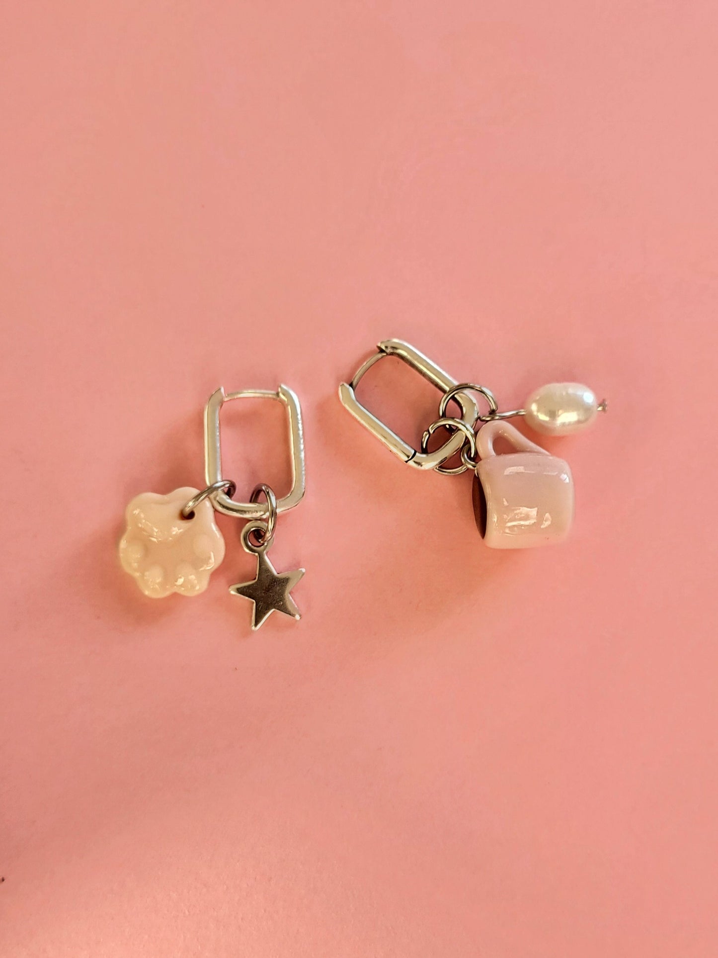 Pauline - boucles d'oreilles rectangle argenté