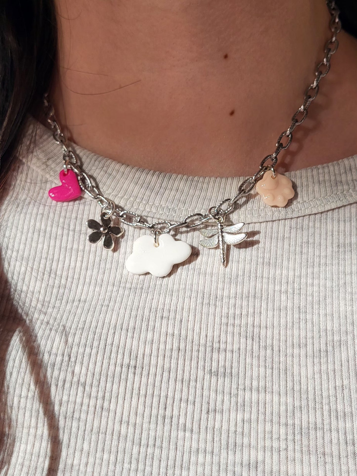 Clémence - collier chaîne argentée charms personnalisables