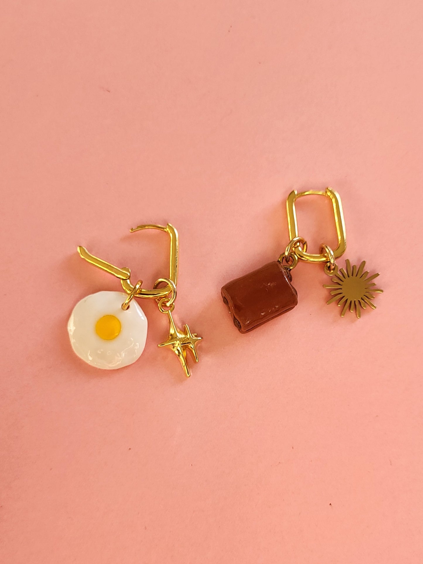 Anna - créoles rectangles dorées