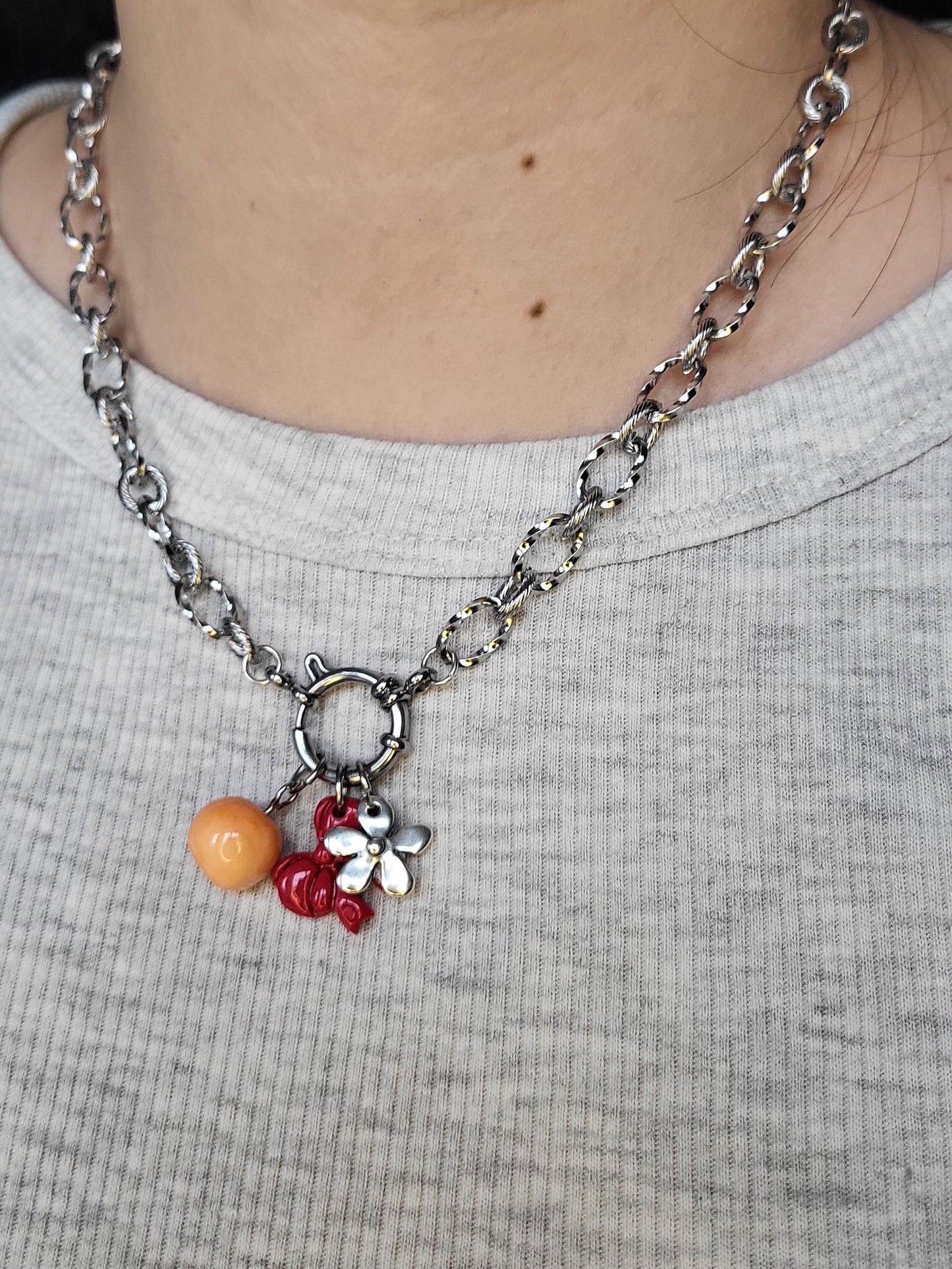 Johan - collier chaîne argentée fermoir bouée personnalisable