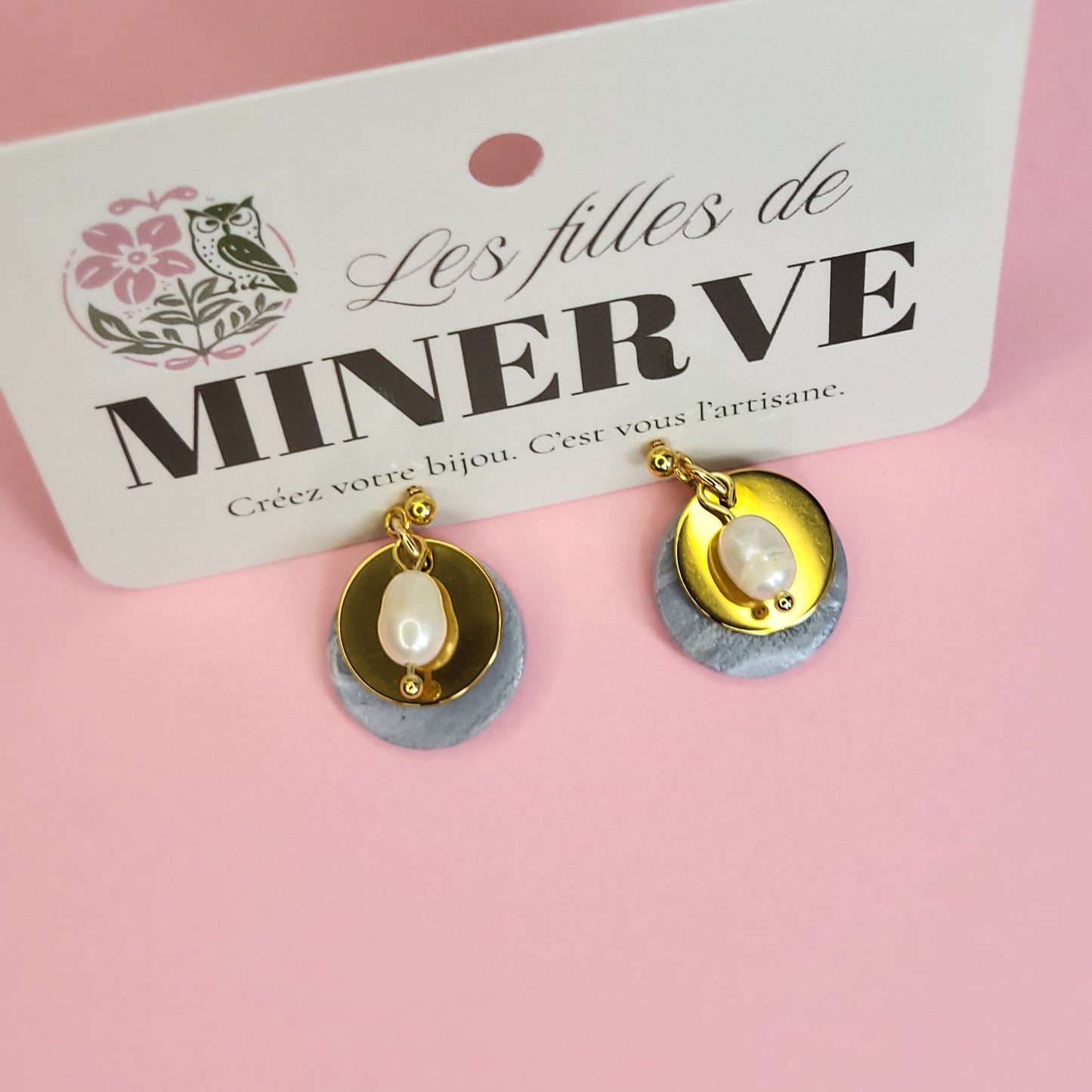 Boucle d'oreilles Tiana dorées pour femmes les filles de Minerve