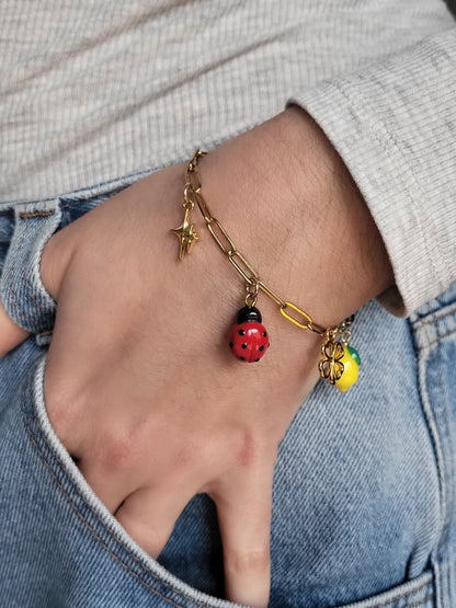 Bracelet doré Maya - jusqu'à 5 charms