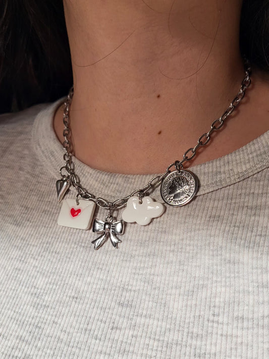 Clémence - collier chaîne argentée charms personnalisables