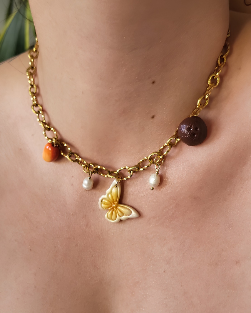 Collier doré Charlotte - jusqu'à 7 charms