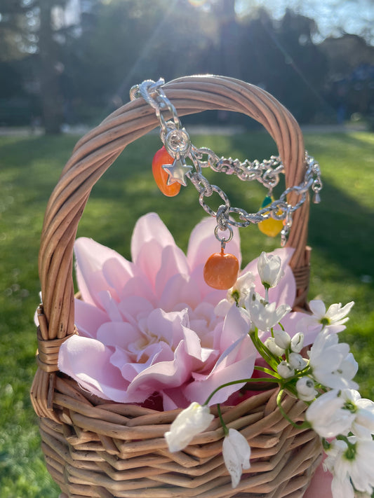 Agatha — Bracelet chaîne argentée charms personnalisables