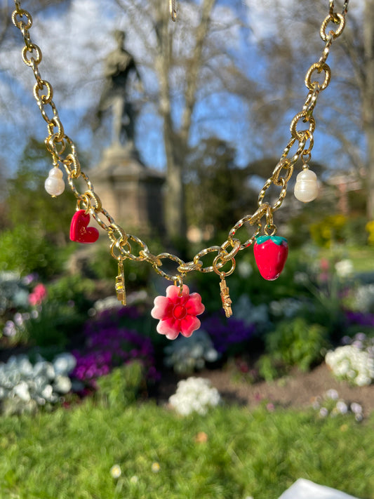 Charlotte — Collier chaîne dorée charms personnalisables