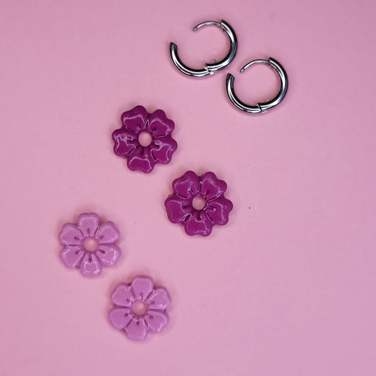 Jacinthe - créoles rondes argentées