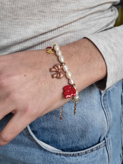 Margaux - bracelet perles d'eau douce charms personnalisables