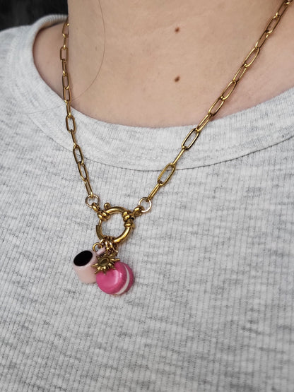 Chloé - collier chaîne dorée fermoir bouée personnalisable