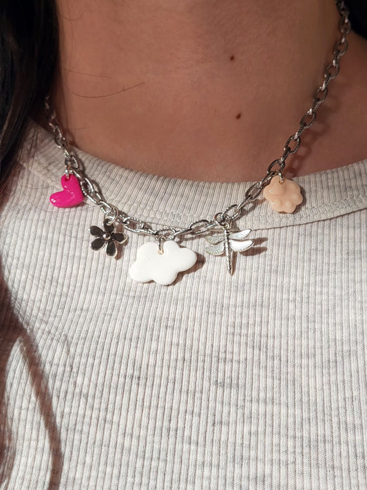 Clémence — Collier chaîne argentée charms personnalisables