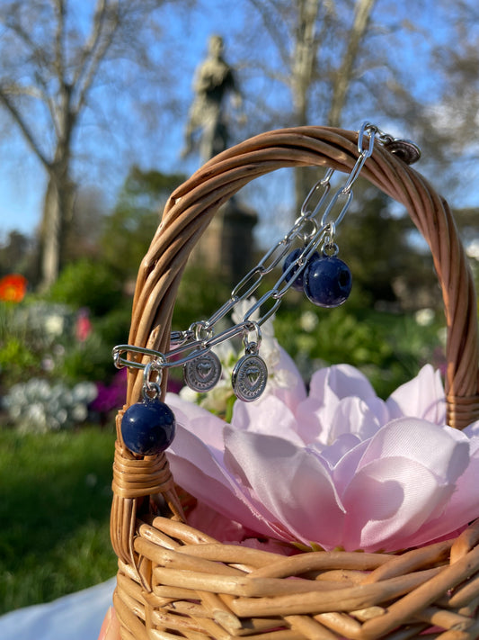 Léa — Bracelet chaîne argentée charms personnalisables