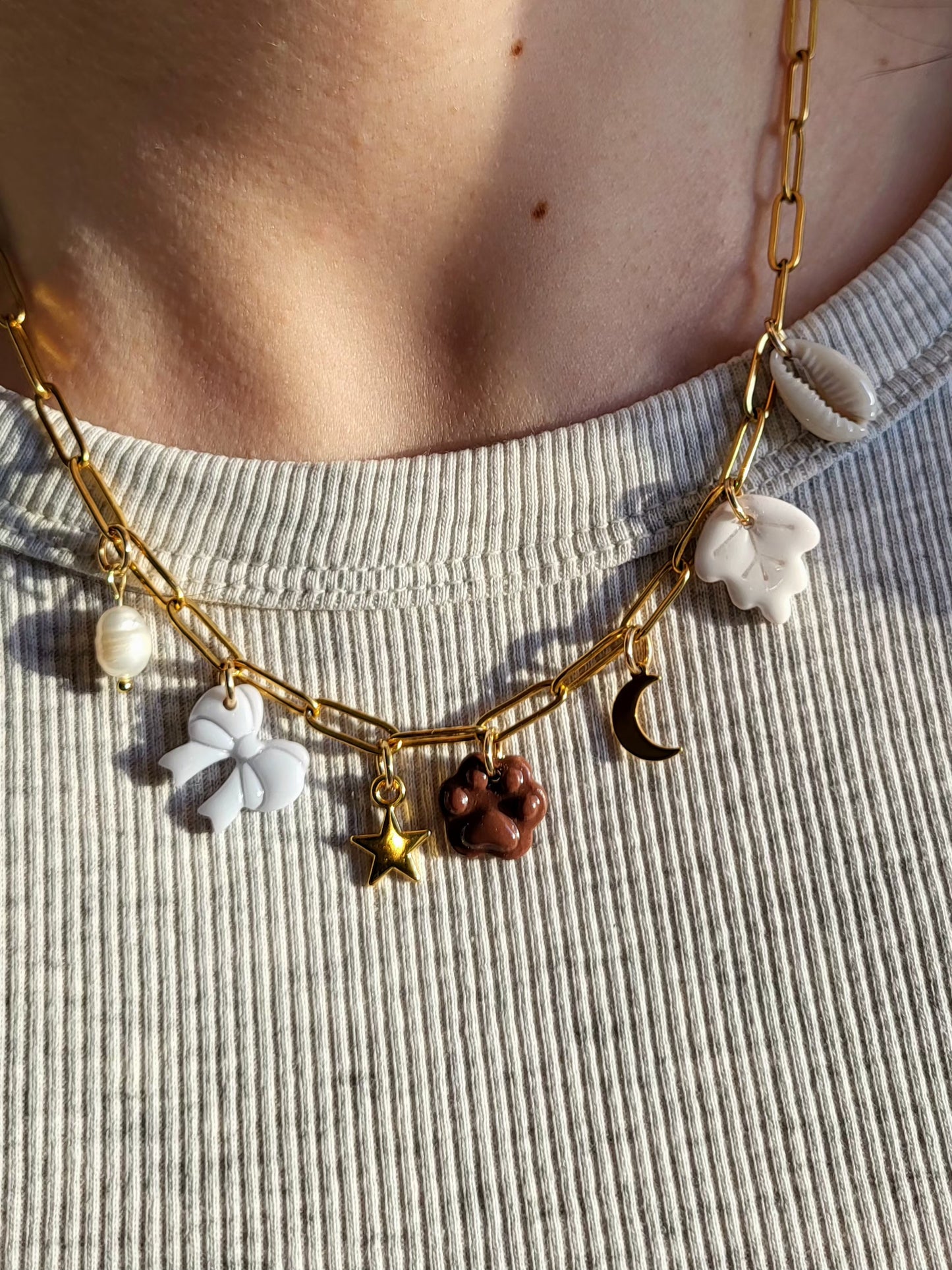 Lara -  collier chaîne dorée charms personnalisables