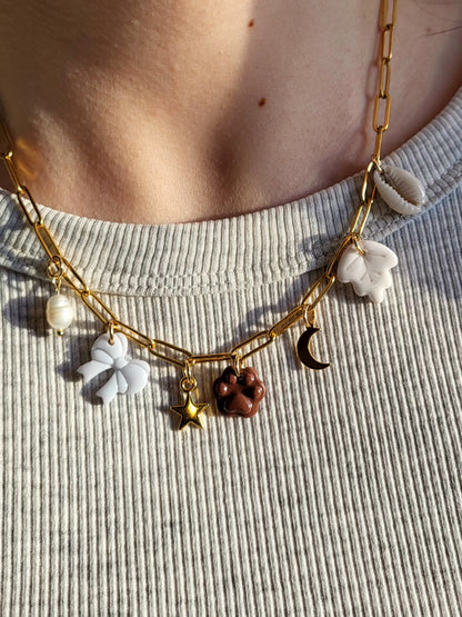 Lara -  collier chaîne dorée charms personnalisables