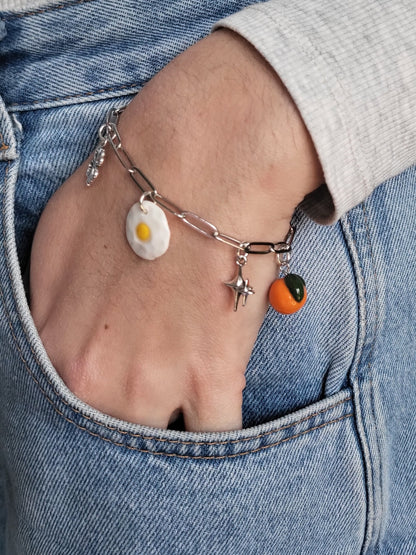 Léa - bracelet chaîne argentée charms personnalisables