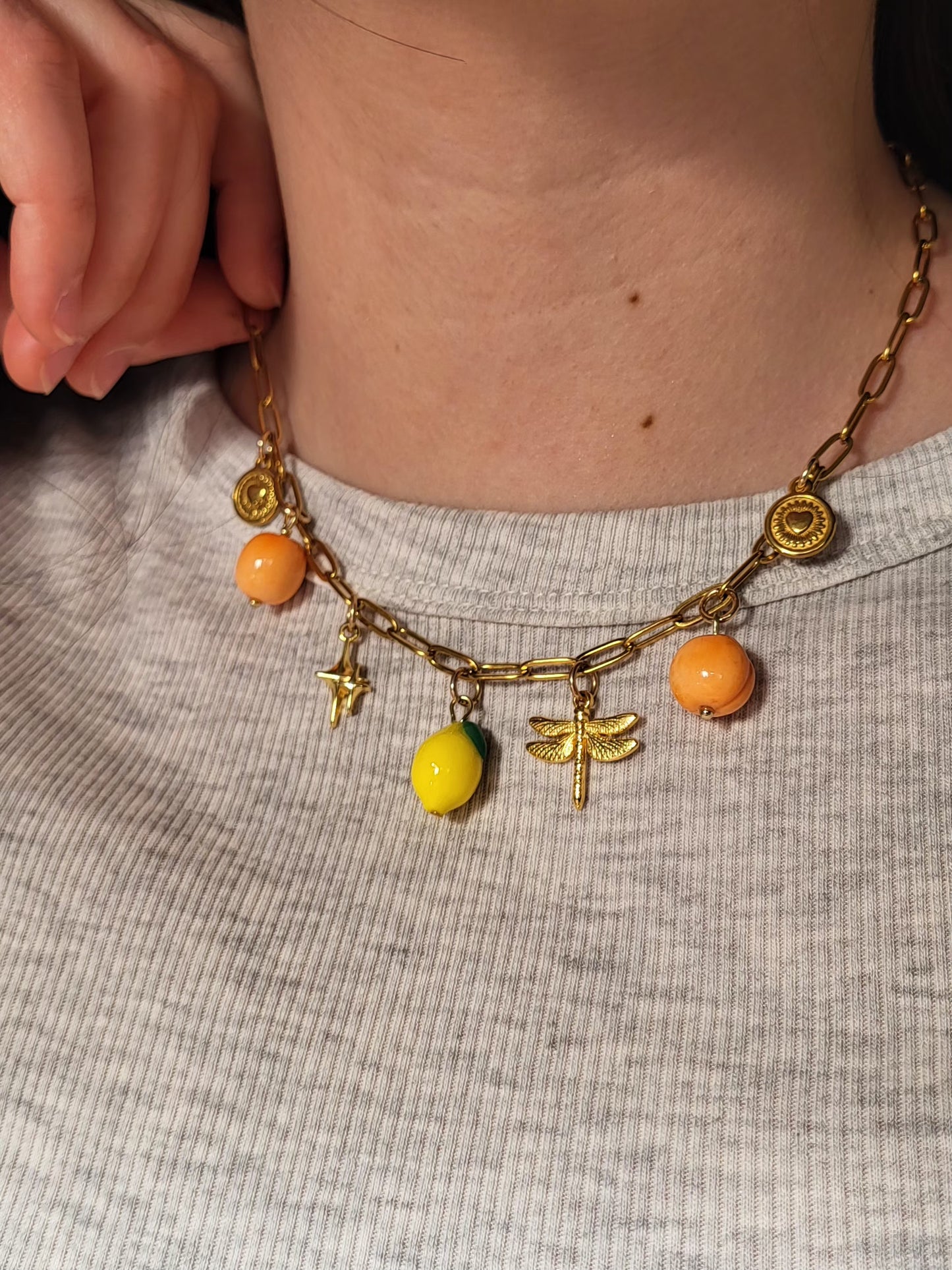 Lara -  collier chaîne dorée charms personnalisables