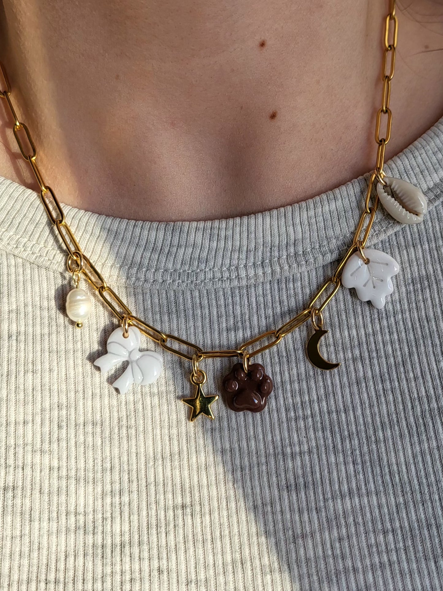 Lara -  collier chaîne dorée charms personnalisables