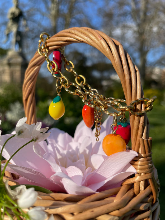 Lou — Bracelet chaîne dorée charms personnalisables