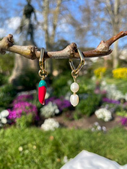 Créoles plaquées or 18k Maeva - 4 charms interchangeables